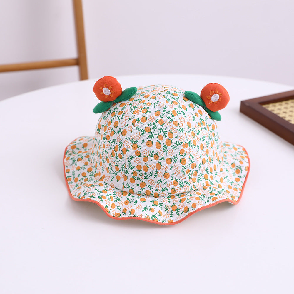 Wholesale Cotton Fruit Double Angle Kids Bucket Hat